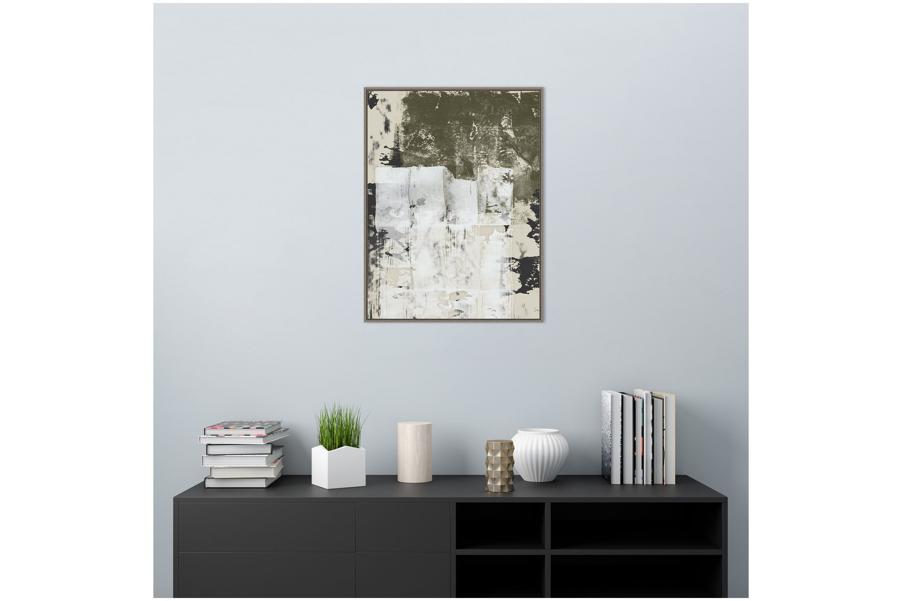 Reflections in Sage I Framed Canvas Wall Art Print