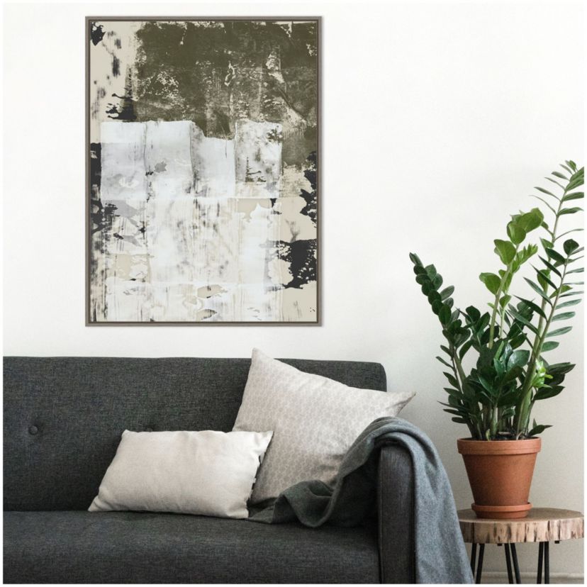 Reflections in Sage I Framed Canvas Wall Art Print
