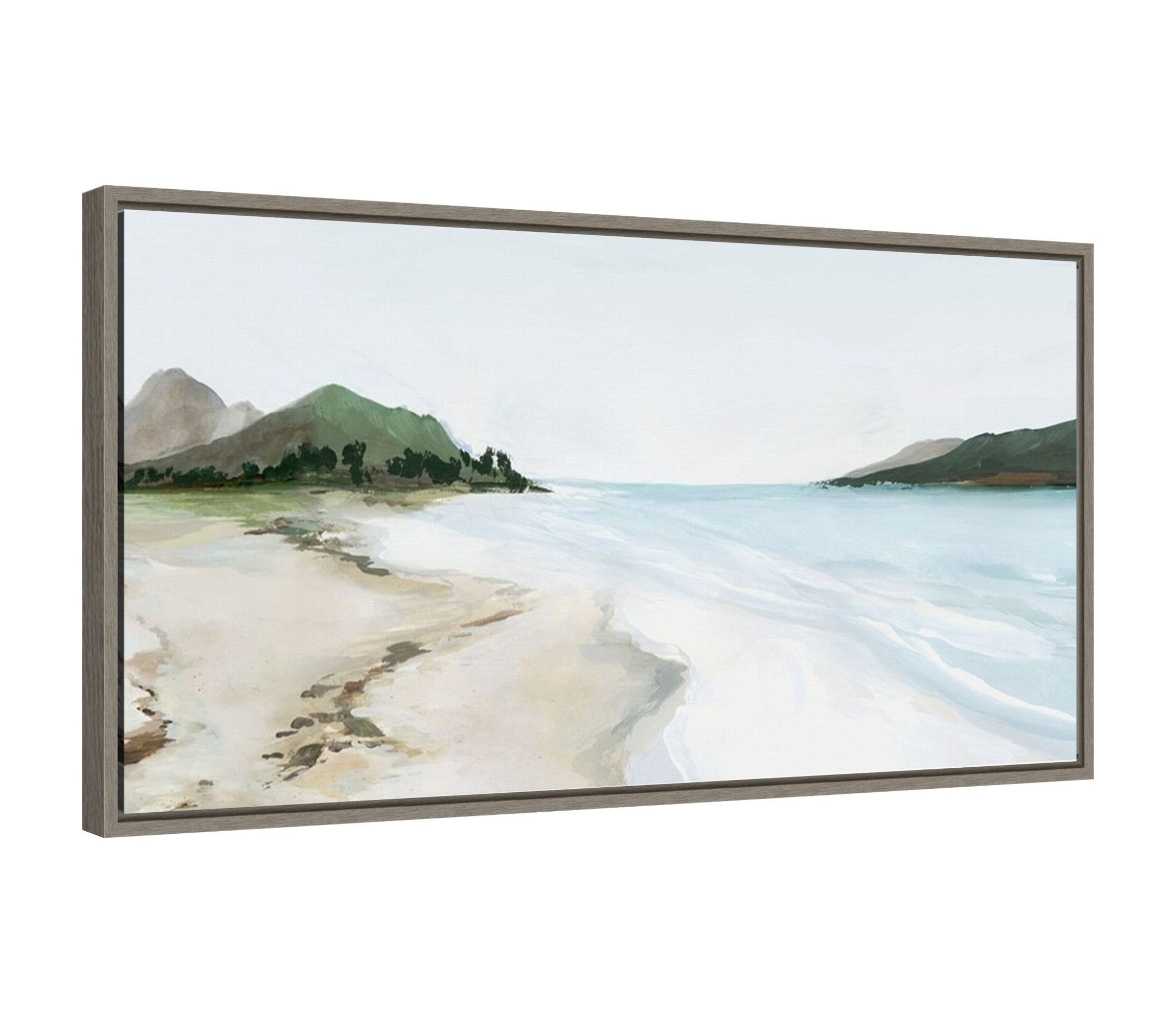 Kiss from a Wave (Beach) Framed Canvas Wall Art Print