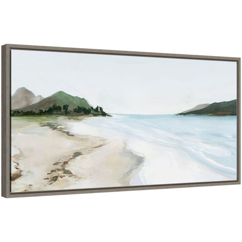 Kiss from a Wave (Beach) Framed Canvas Wall Art Print