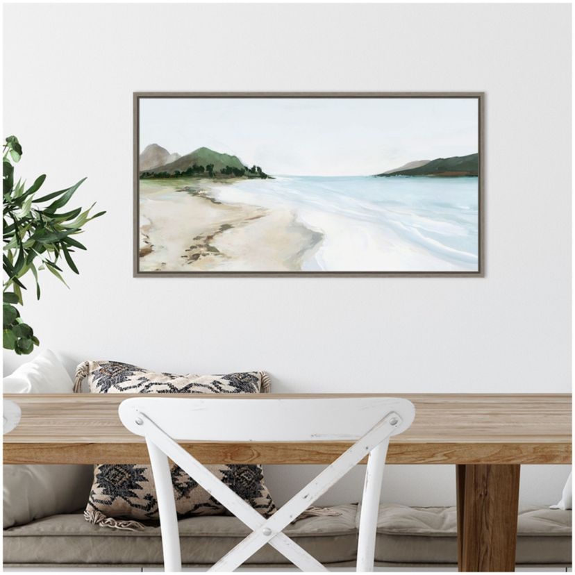 Kiss from a Wave (Beach) Framed Canvas Wall Art Print