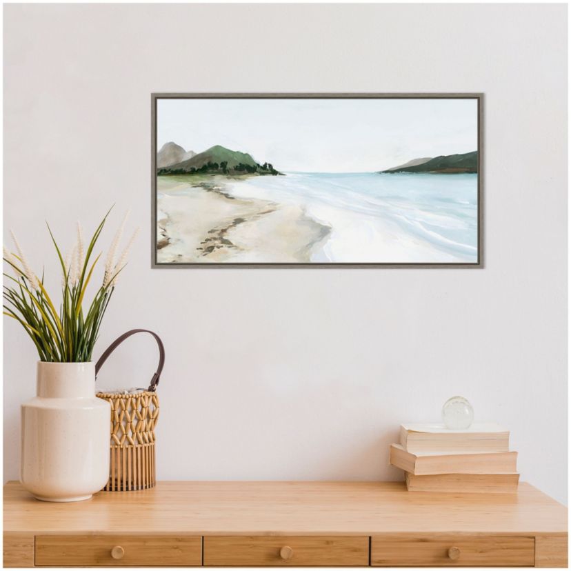 Kiss from a Wave (Beach) Framed Canvas Wall Art Print