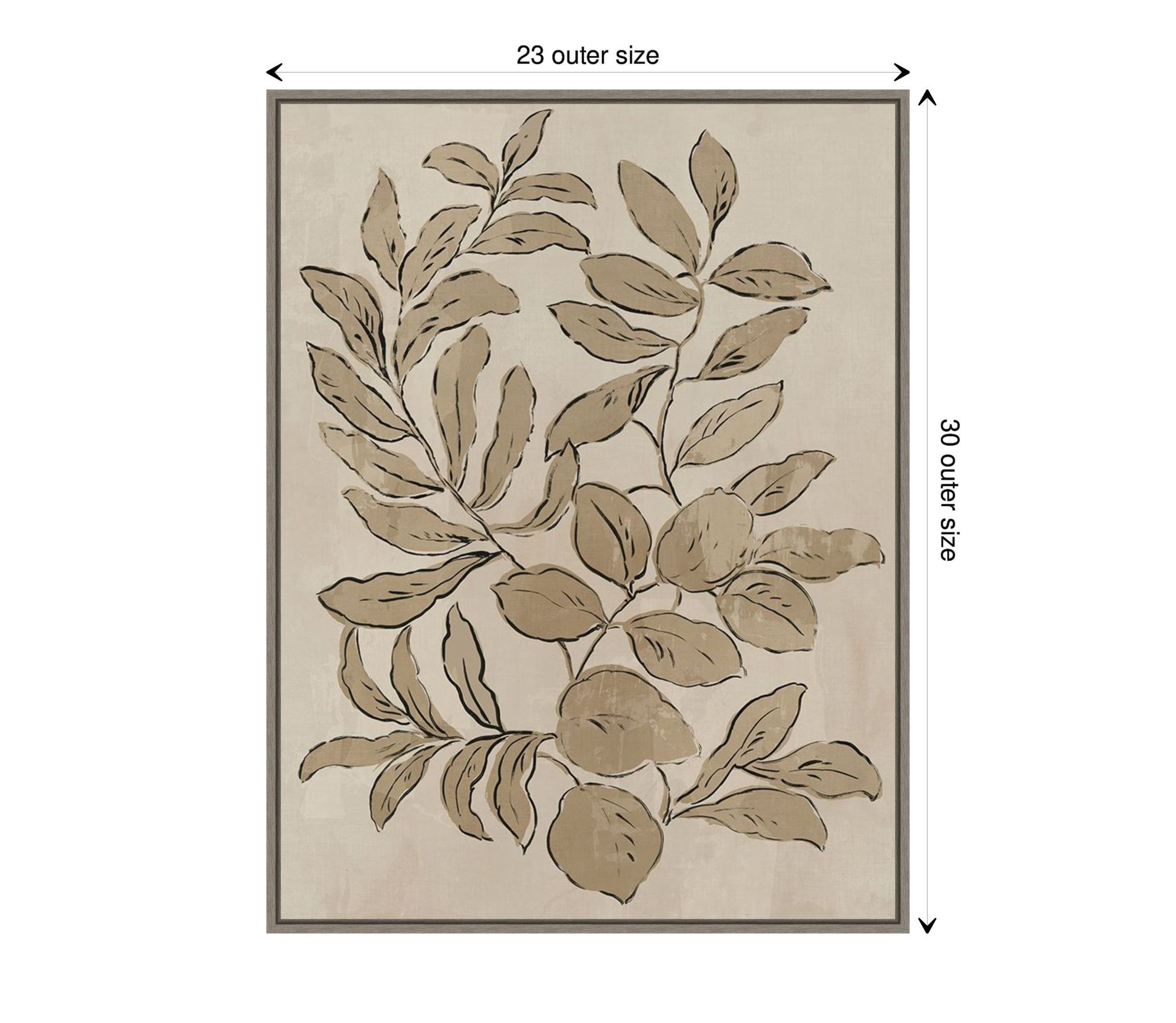Leaves Sketches I Framed Canvas Wall Art Print