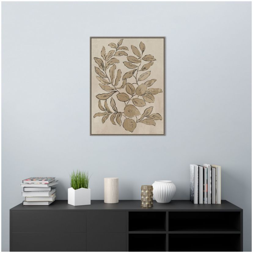 Leaves Sketches I Framed Canvas Wall Art Print