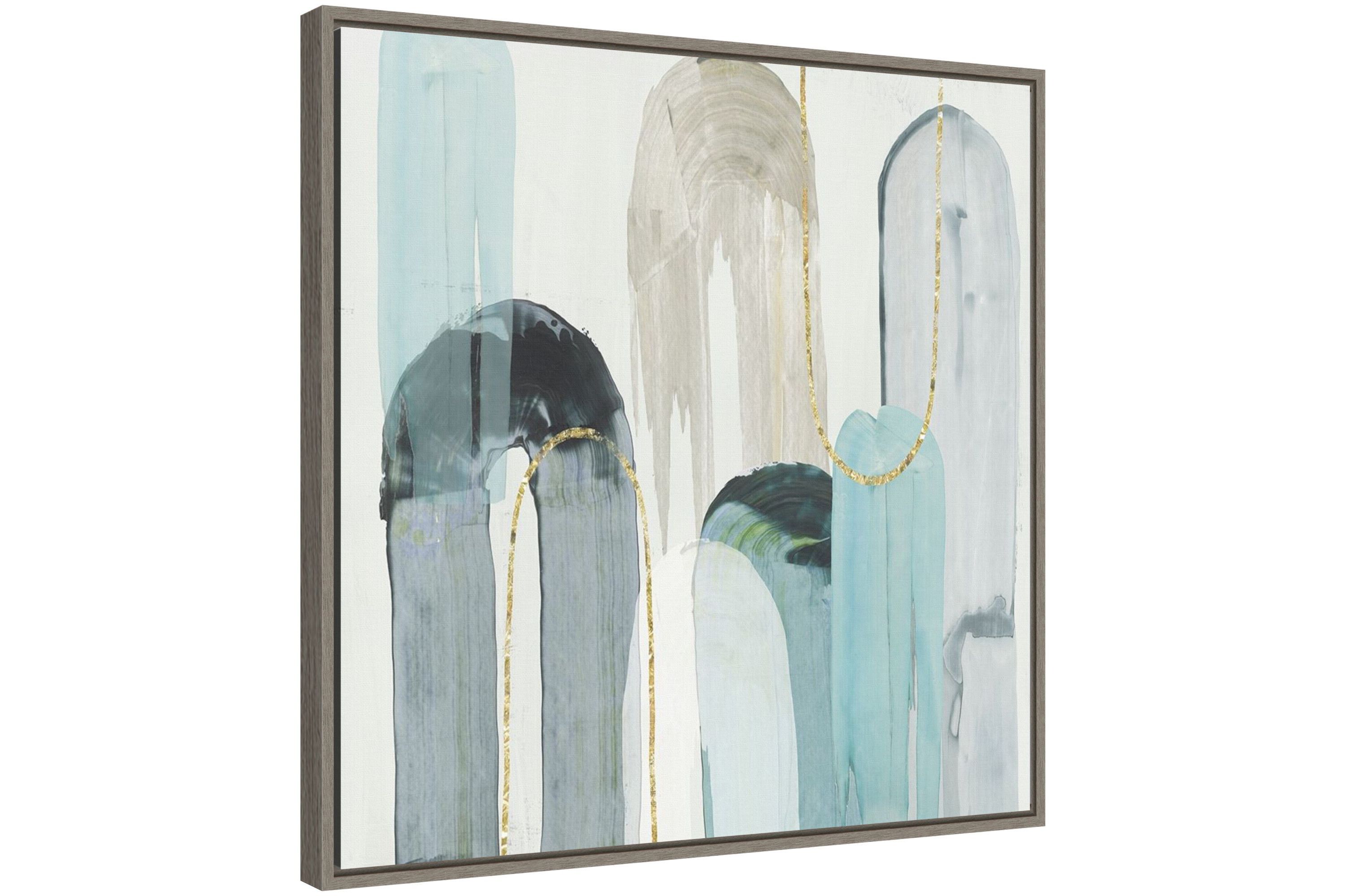 Blue Arches I Framed Canvas Wall Art Print