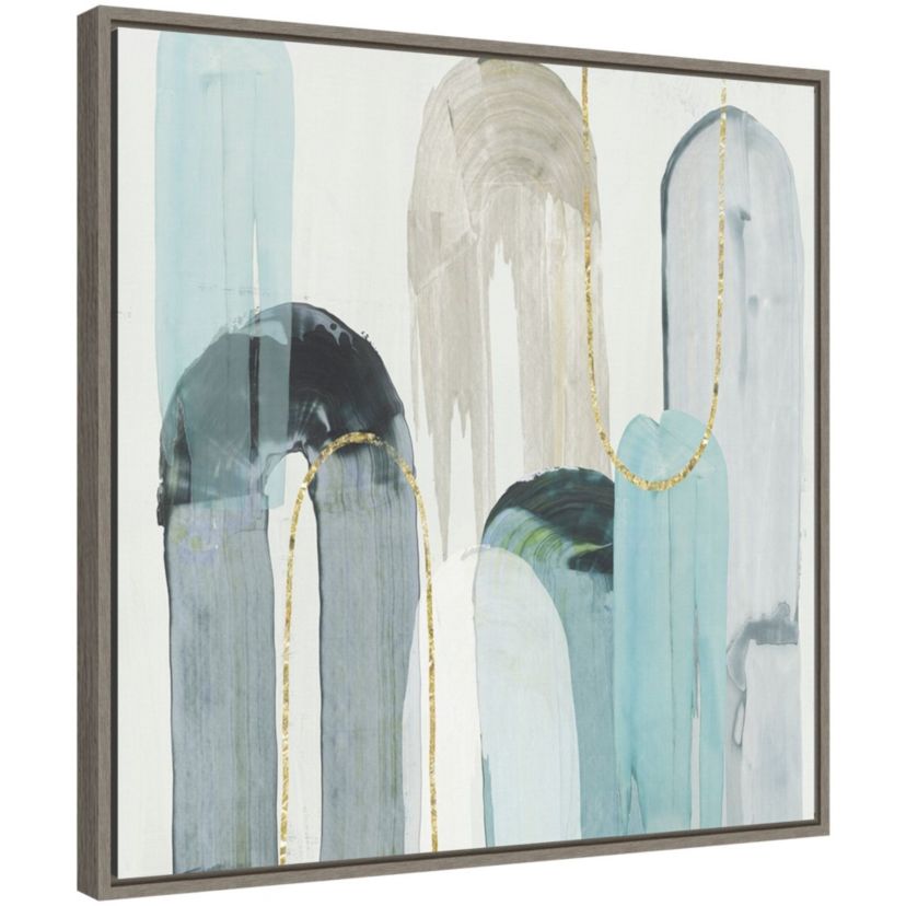 Blue Arches I Framed Canvas Wall Art Print