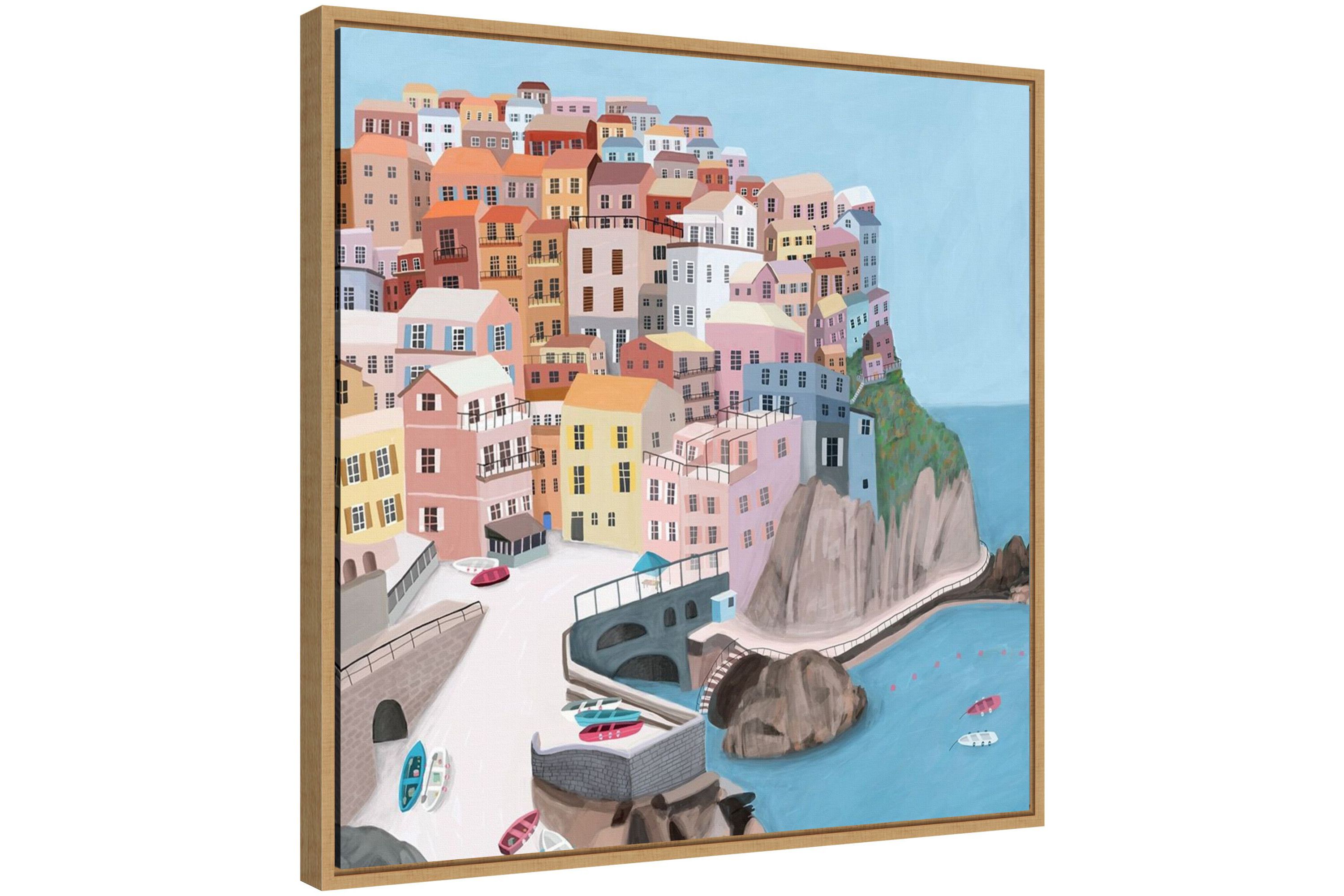 Manarola Italy Framed Canvas Wall Art Print