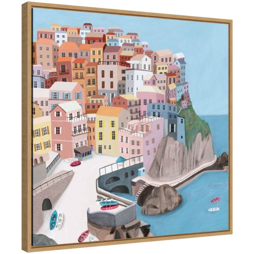 Manarola Italy Framed Canvas Wall Art Print