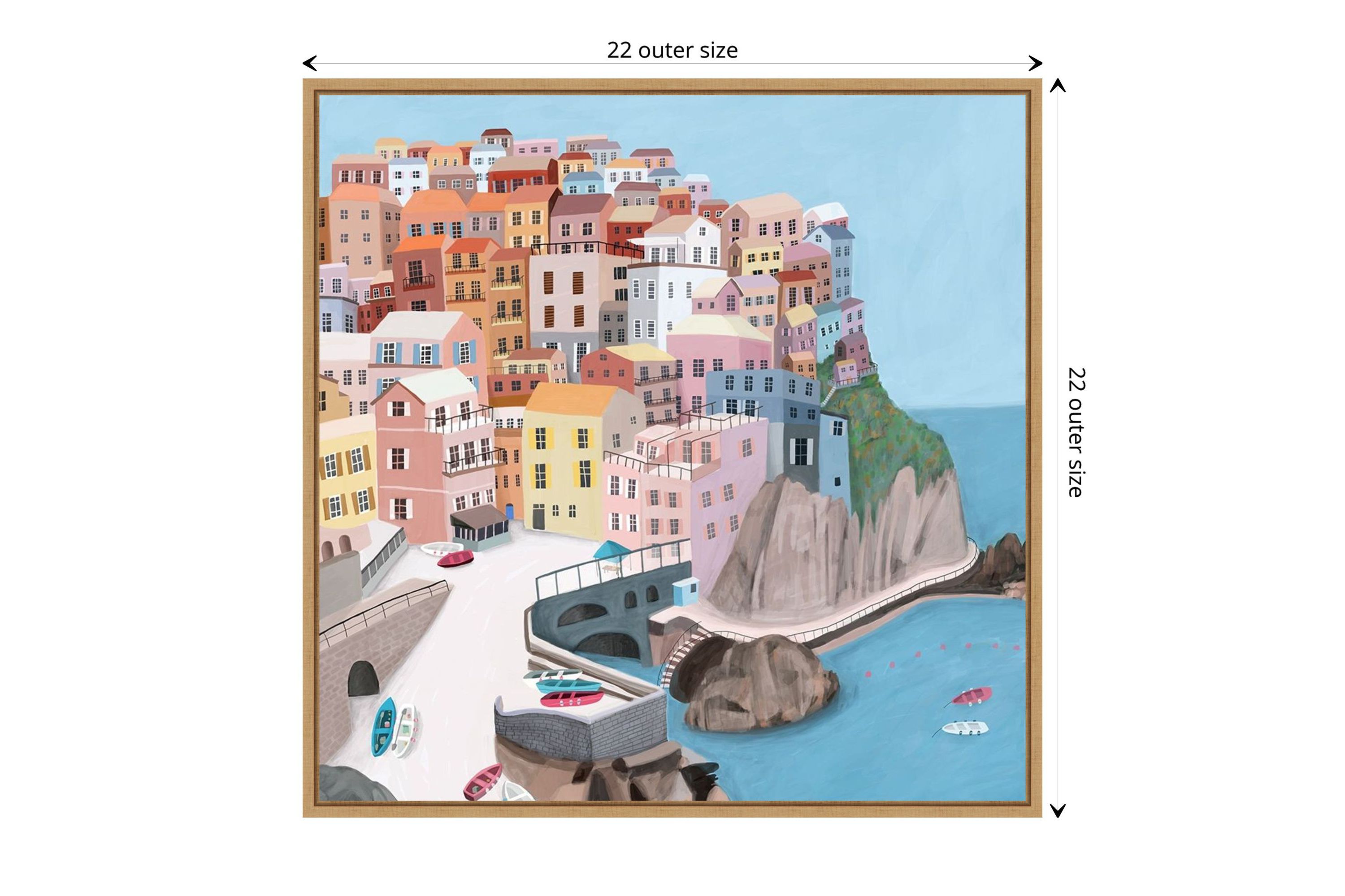 Manarola Italy Framed Canvas Wall Art Print