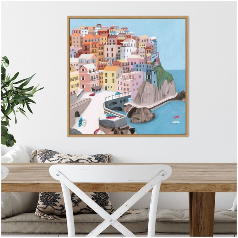 Manarola Italy Framed Canvas Wall Art Print