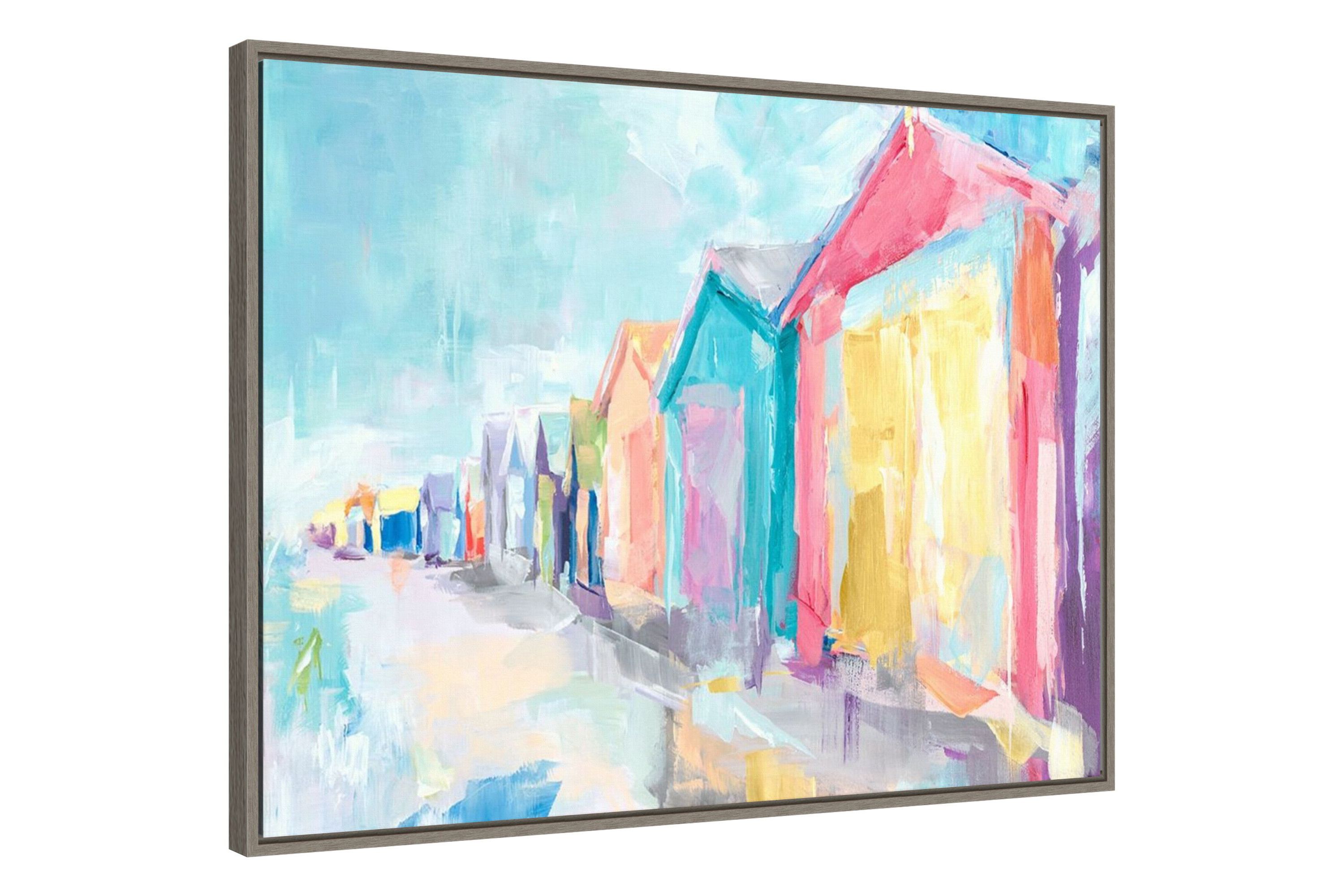 Brighton Beach Framed Canvas Wall Art Print
