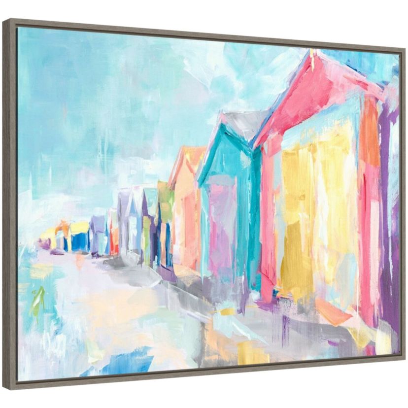 Brighton Beach Framed Canvas Wall Art Print