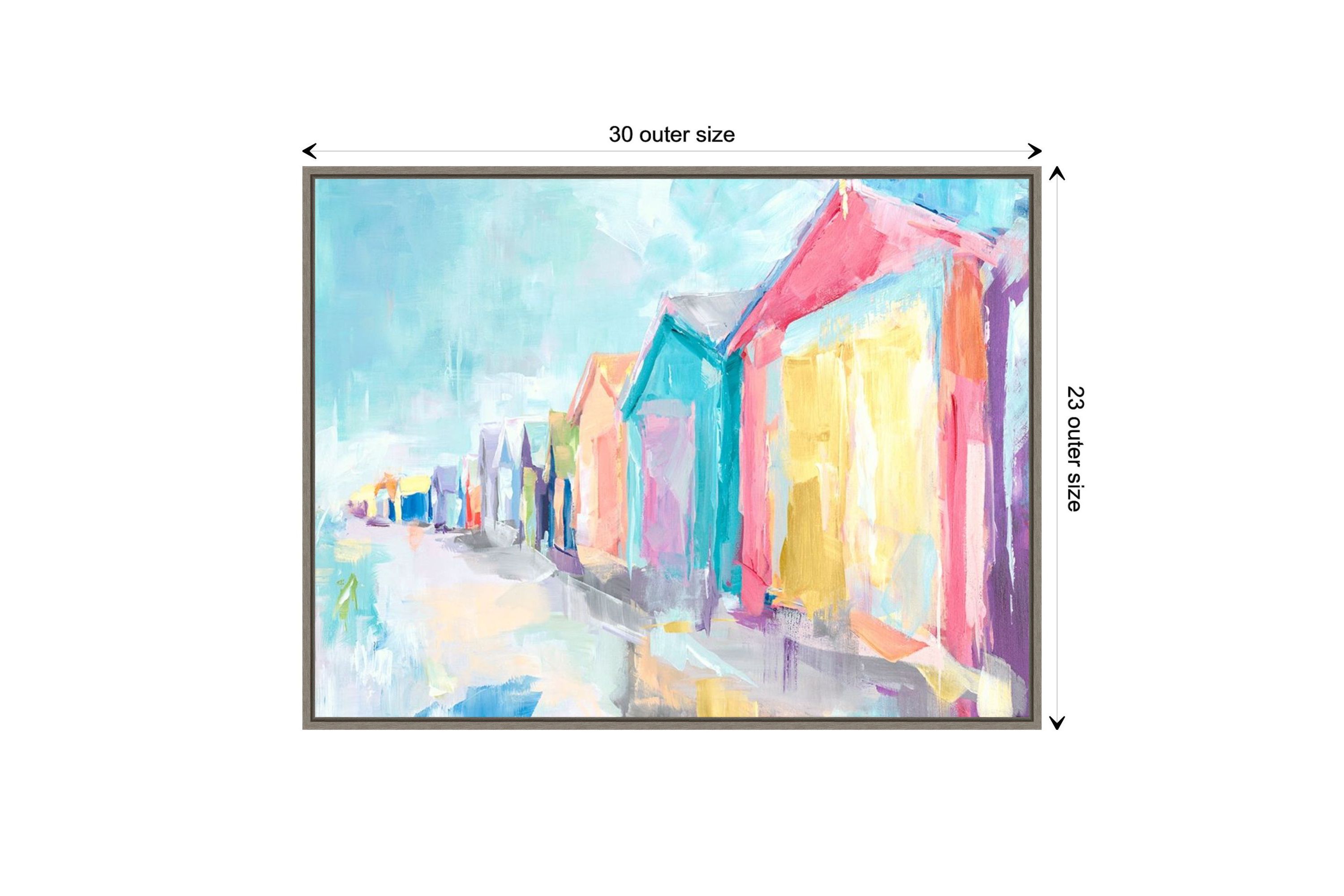 Brighton Beach Framed Canvas Wall Art Print