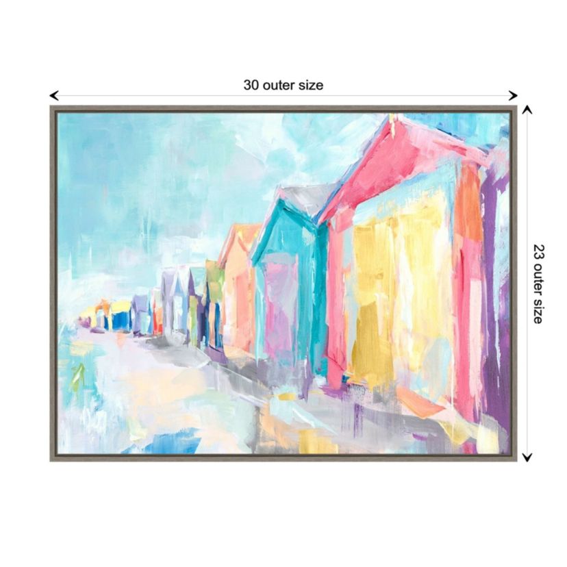 Brighton Beach Framed Canvas Wall Art Print