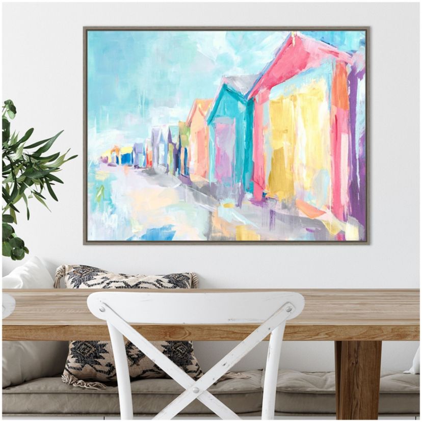 Brighton Beach Framed Canvas Wall Art Print