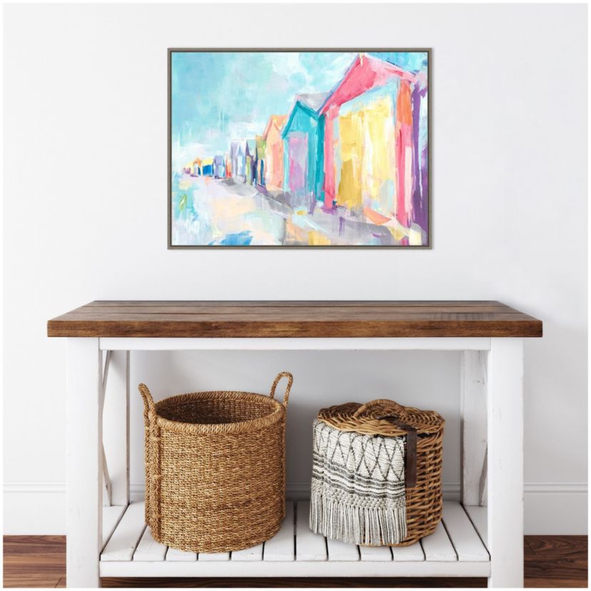Brighton Beach Framed Canvas Wall Art Print