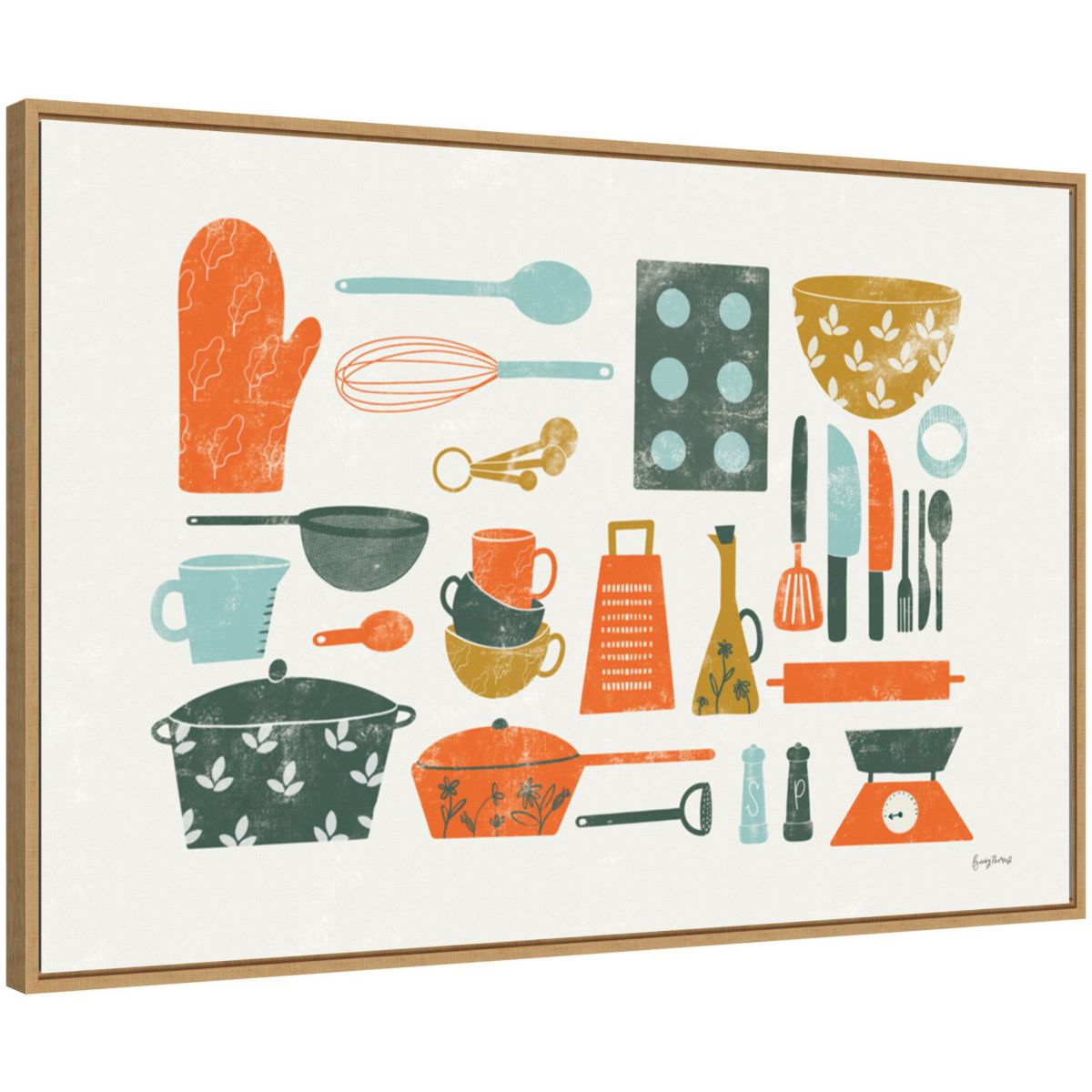 Retro Kitchen I Framed Canvas Wall Art Print