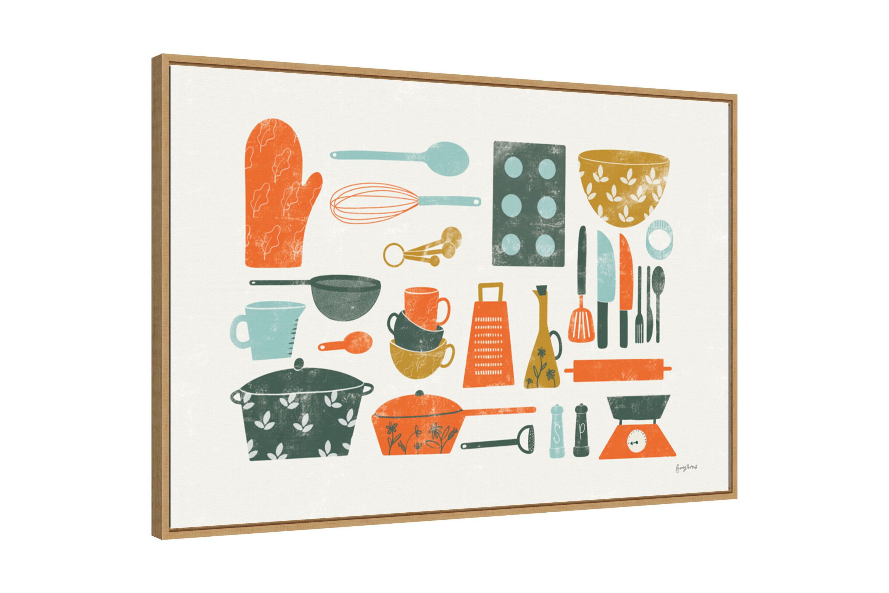 Retro Kitchen I Framed Canvas Wall Art Print