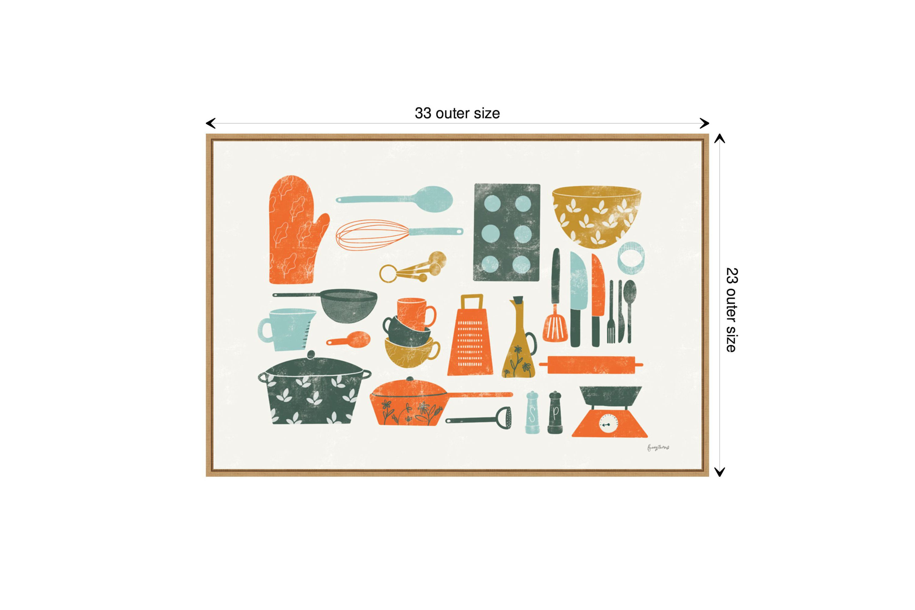 Retro Kitchen I Framed Canvas Wall Art Print