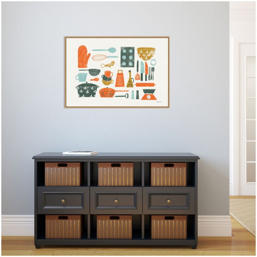 Retro Kitchen I Framed Canvas Wall Art Print