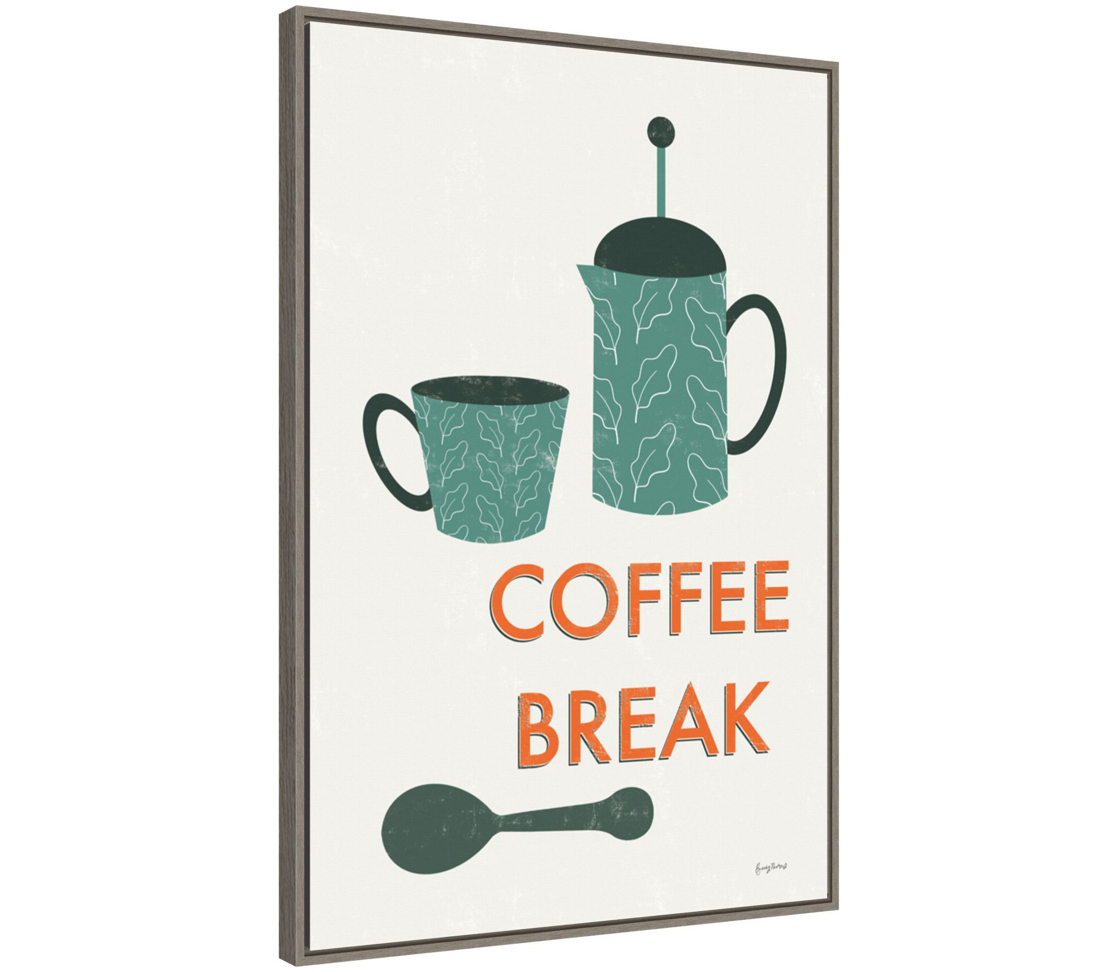 Retro Kitchen Coffee II Framed Canvas Wall Art Print