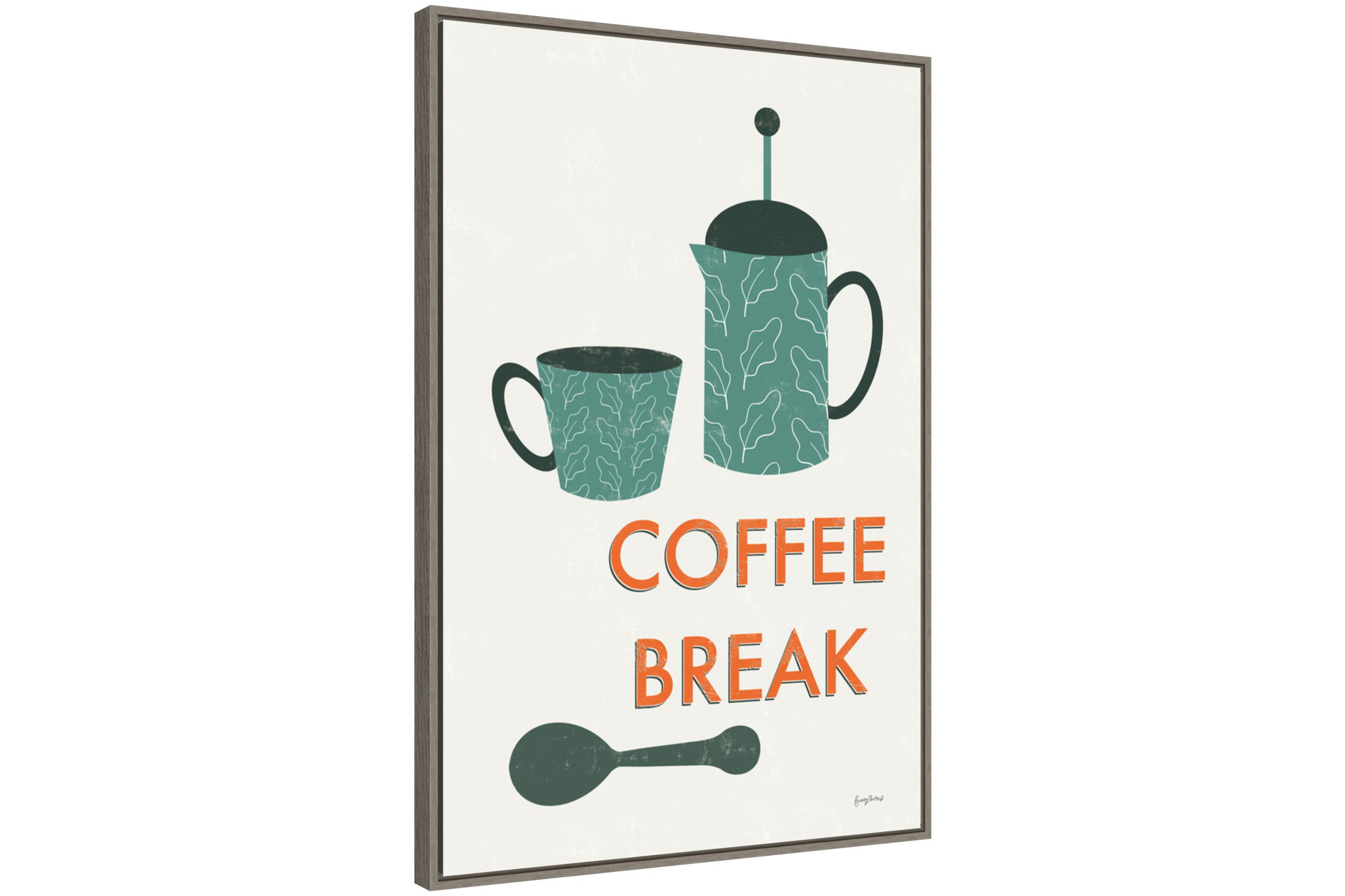 Retro Kitchen Coffee II Framed Canvas Wall Art Print