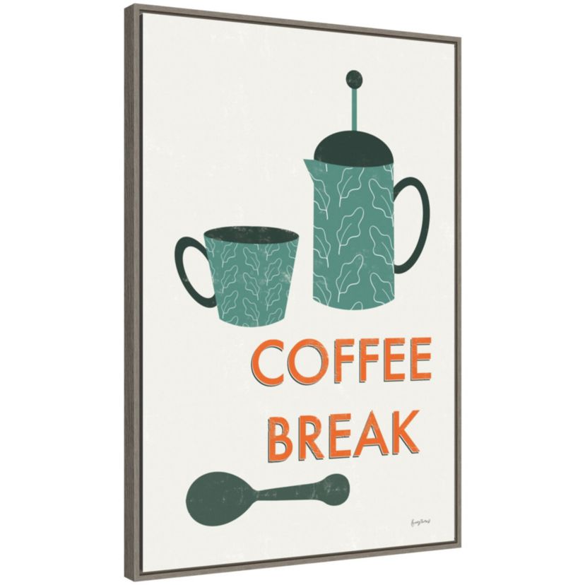 Retro Kitchen Coffee II Framed Canvas Wall Art Print
