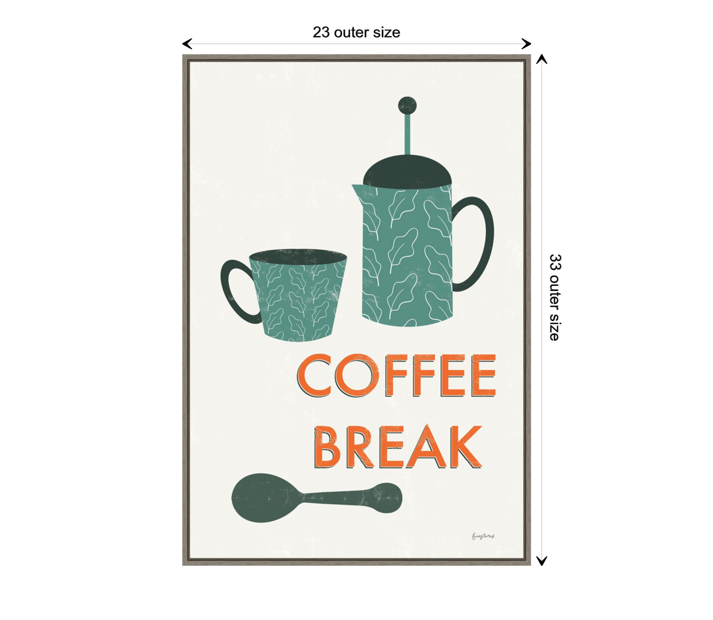 Retro Kitchen Coffee II Framed Canvas Wall Art Print