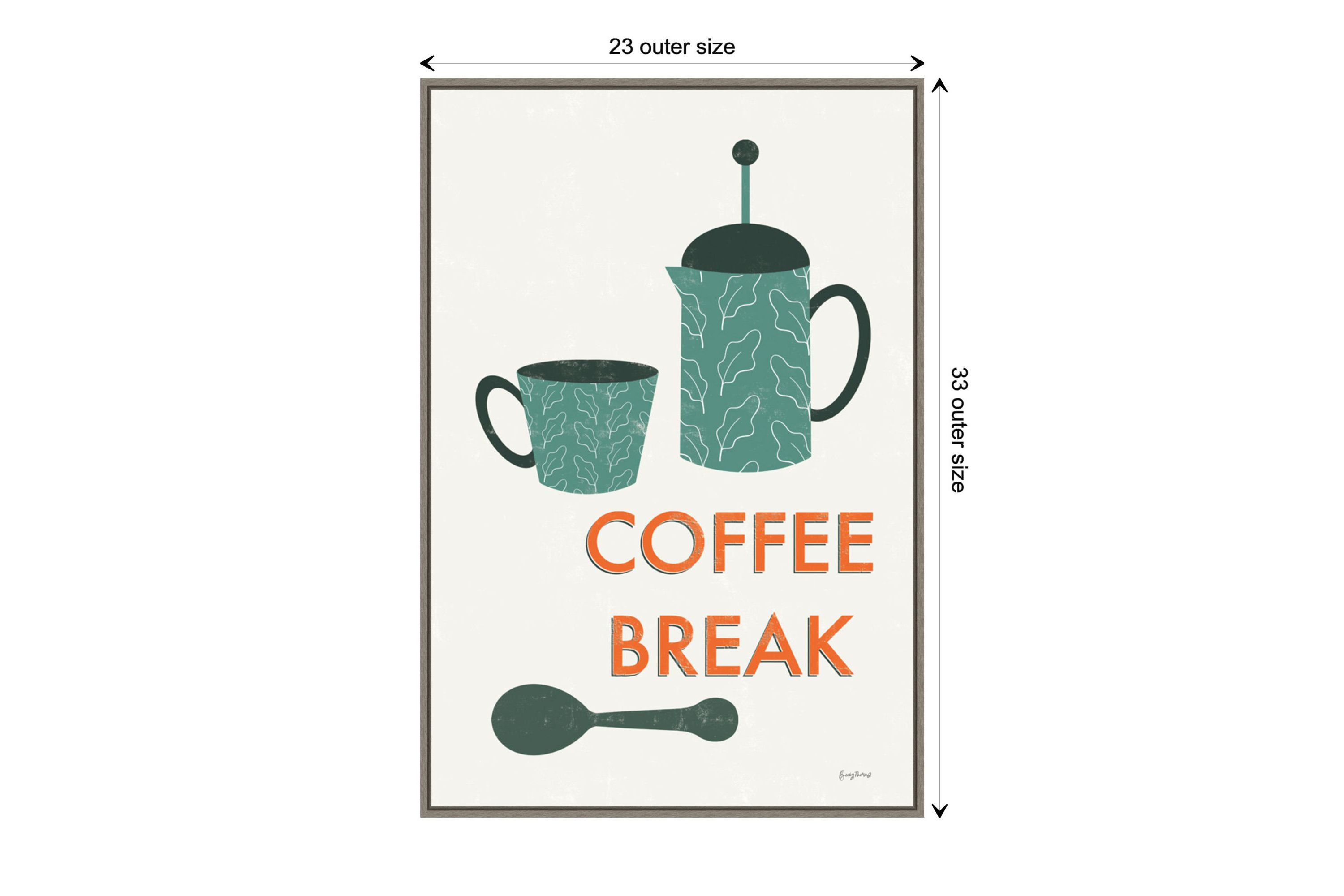 Retro Kitchen Coffee II Framed Canvas Wall Art Print