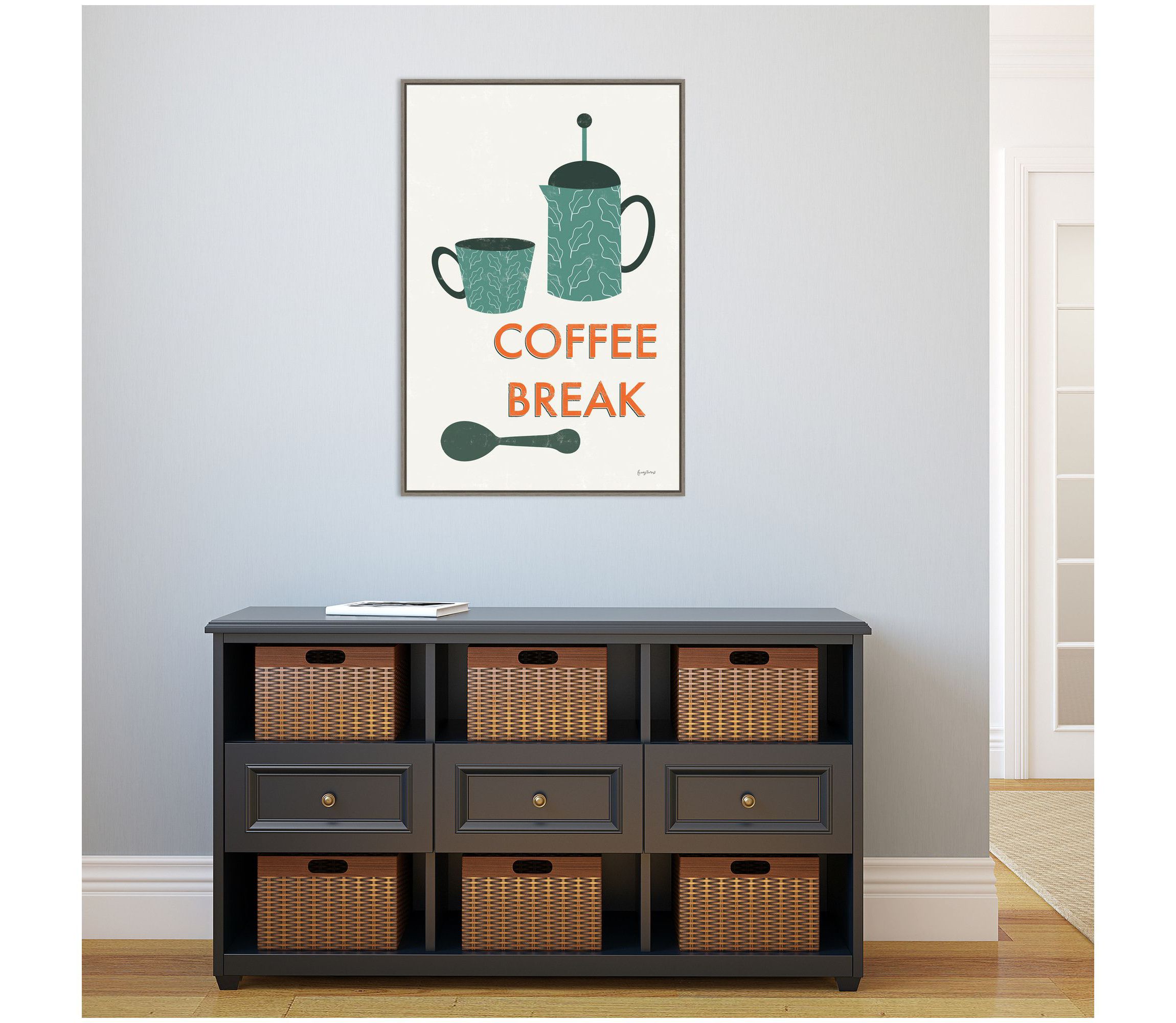Retro Kitchen Coffee II Framed Canvas Wall Art Print