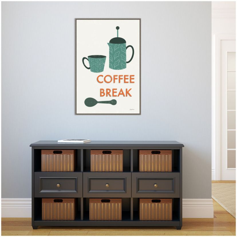 Retro Kitchen Coffee II Framed Canvas Wall Art Print