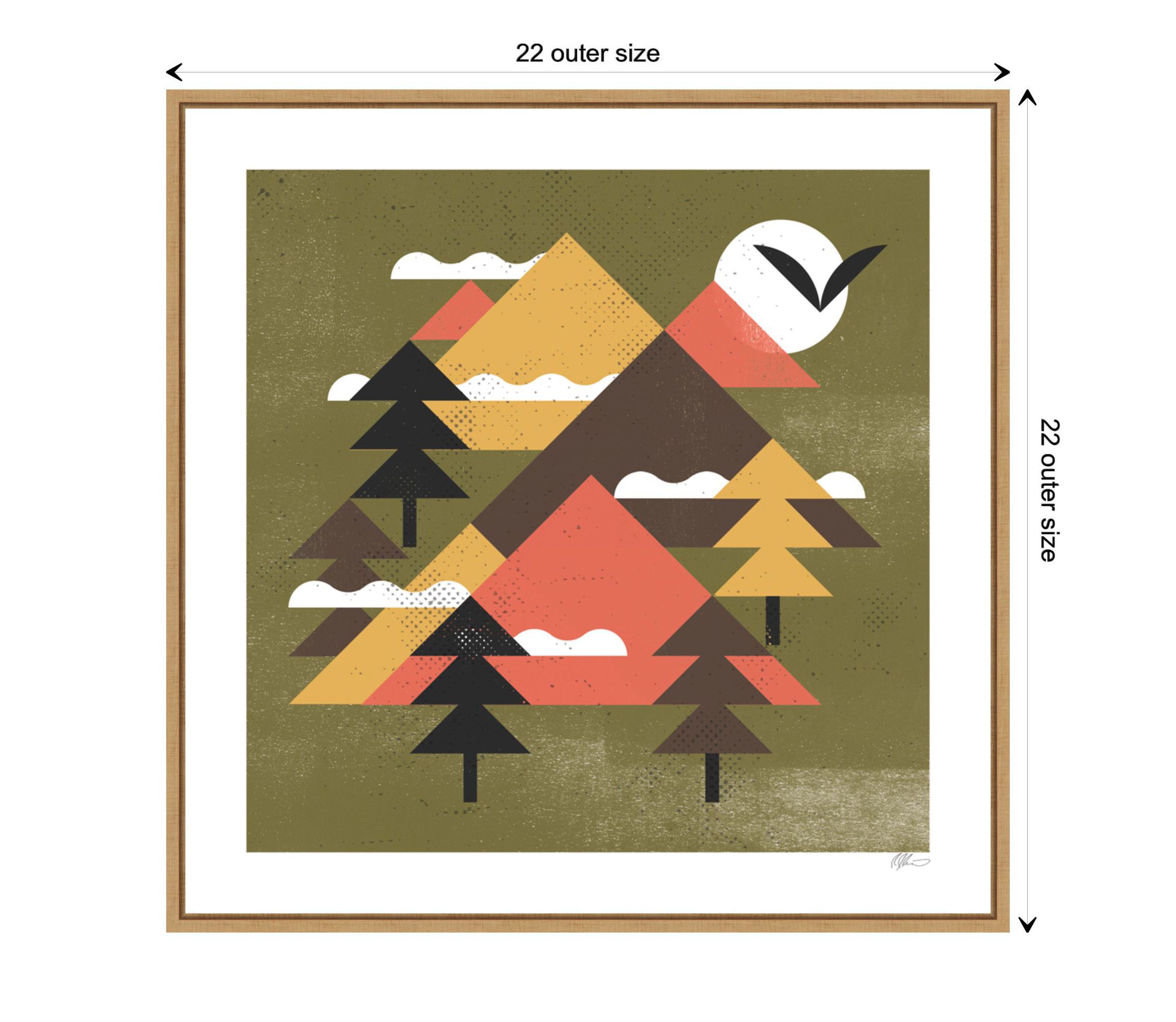 Mountains Framed Canvas Wall Art Print