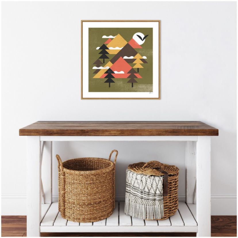 Mountains Framed Canvas Wall Art Print
