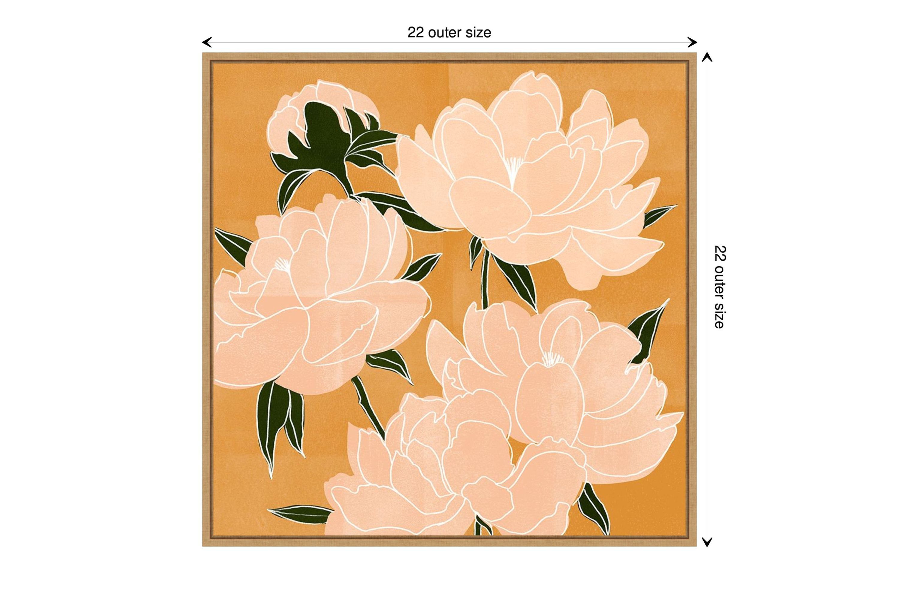 Modern Peonies I Framed Canvas Wall Art Print