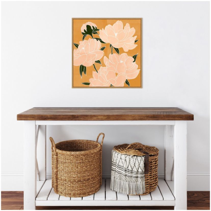 Modern Peonies I Framed Canvas Wall Art Print