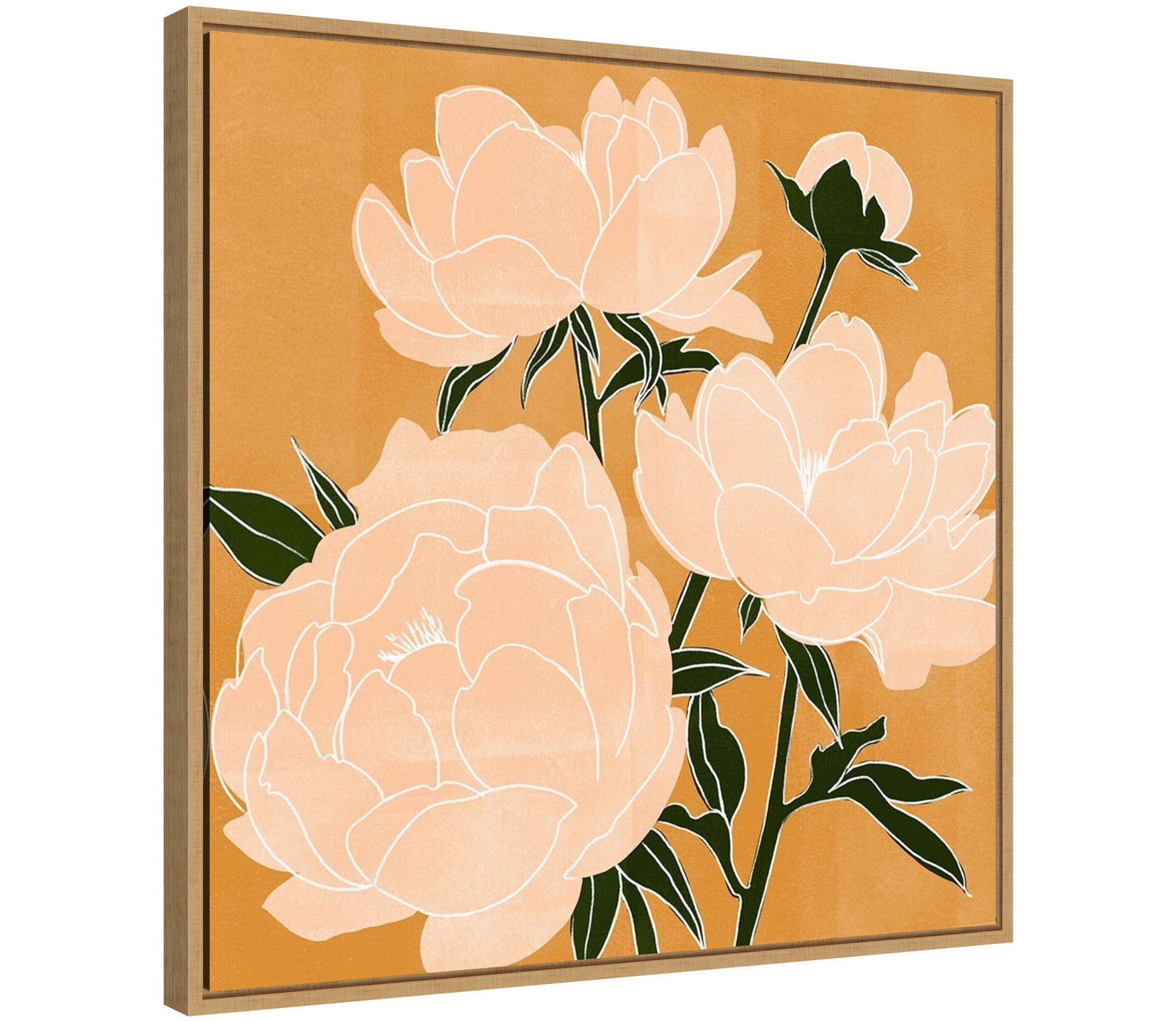 Modern Peonies II Framed Canvas Wall Art Print