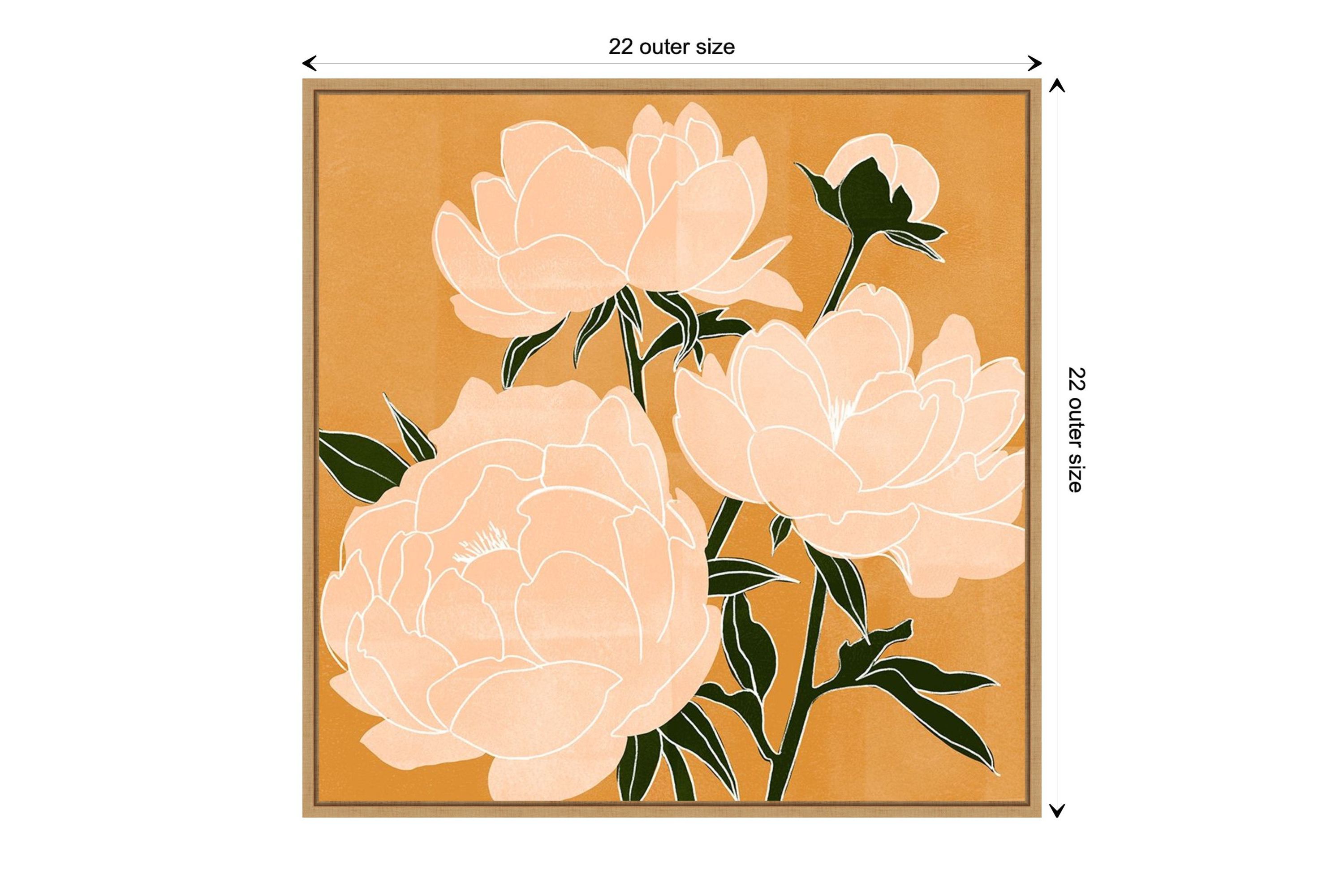 Modern Peonies II Framed Canvas Wall Art Print