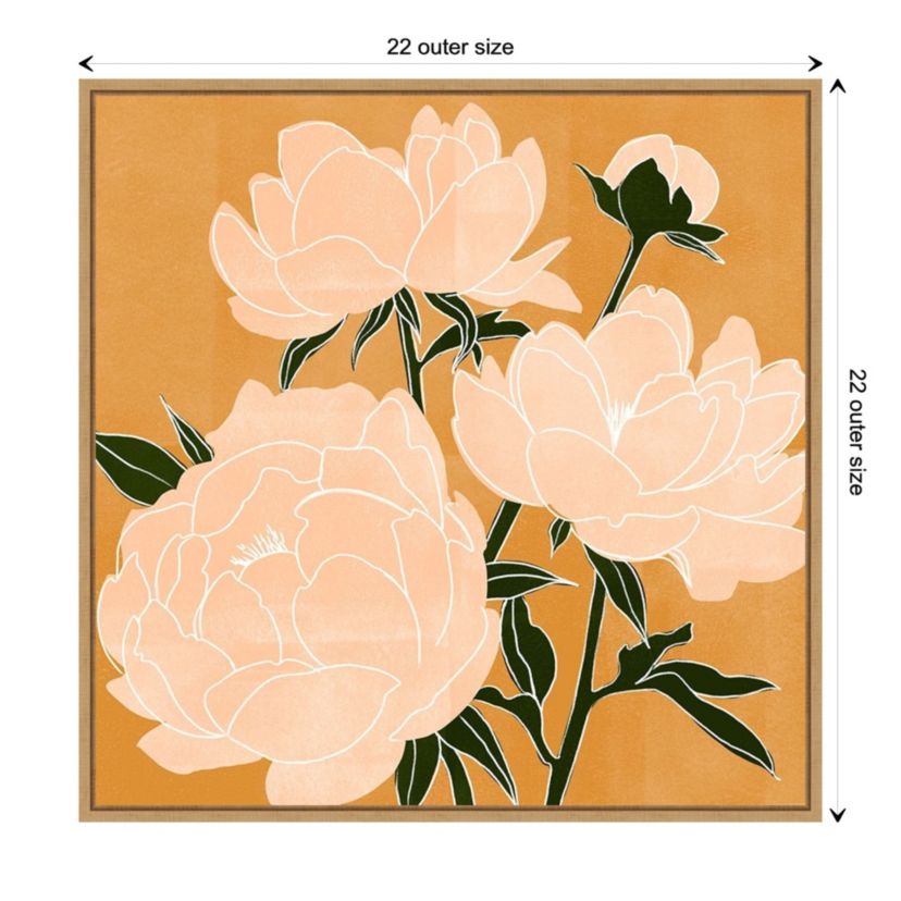 Modern Peonies II Framed Canvas Wall Art Print