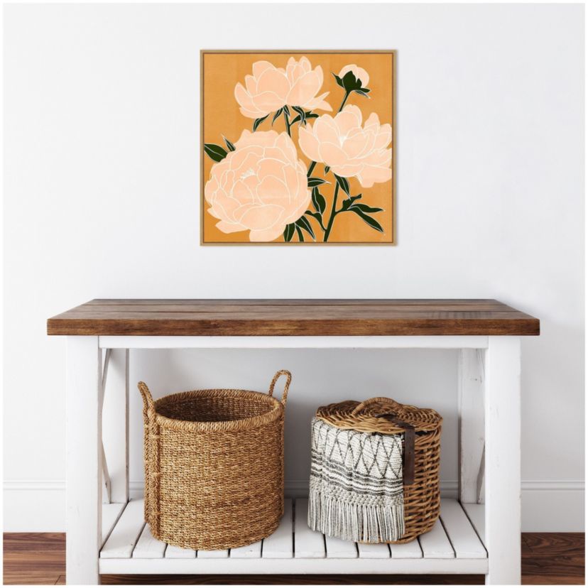Modern Peonies II Framed Canvas Wall Art Print