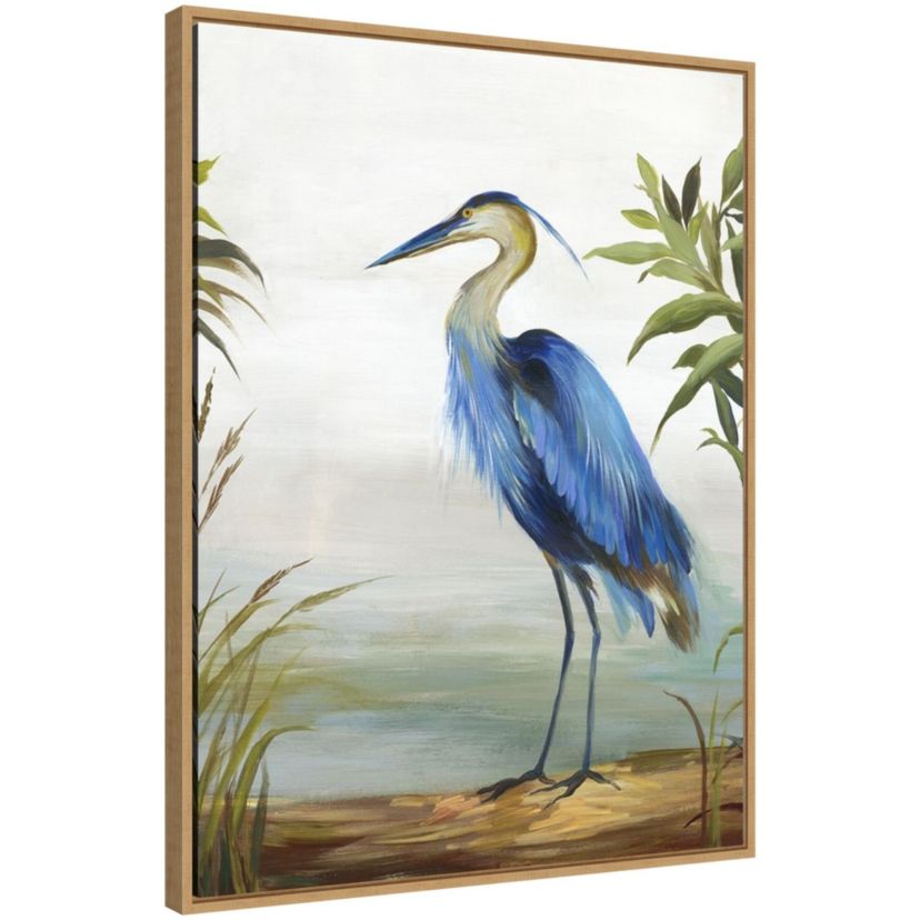 Blue Heron Framed Canvas Wall Art Print