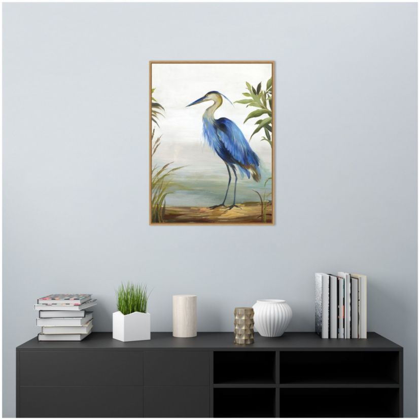 Blue Heron Framed Canvas Wall Art Print