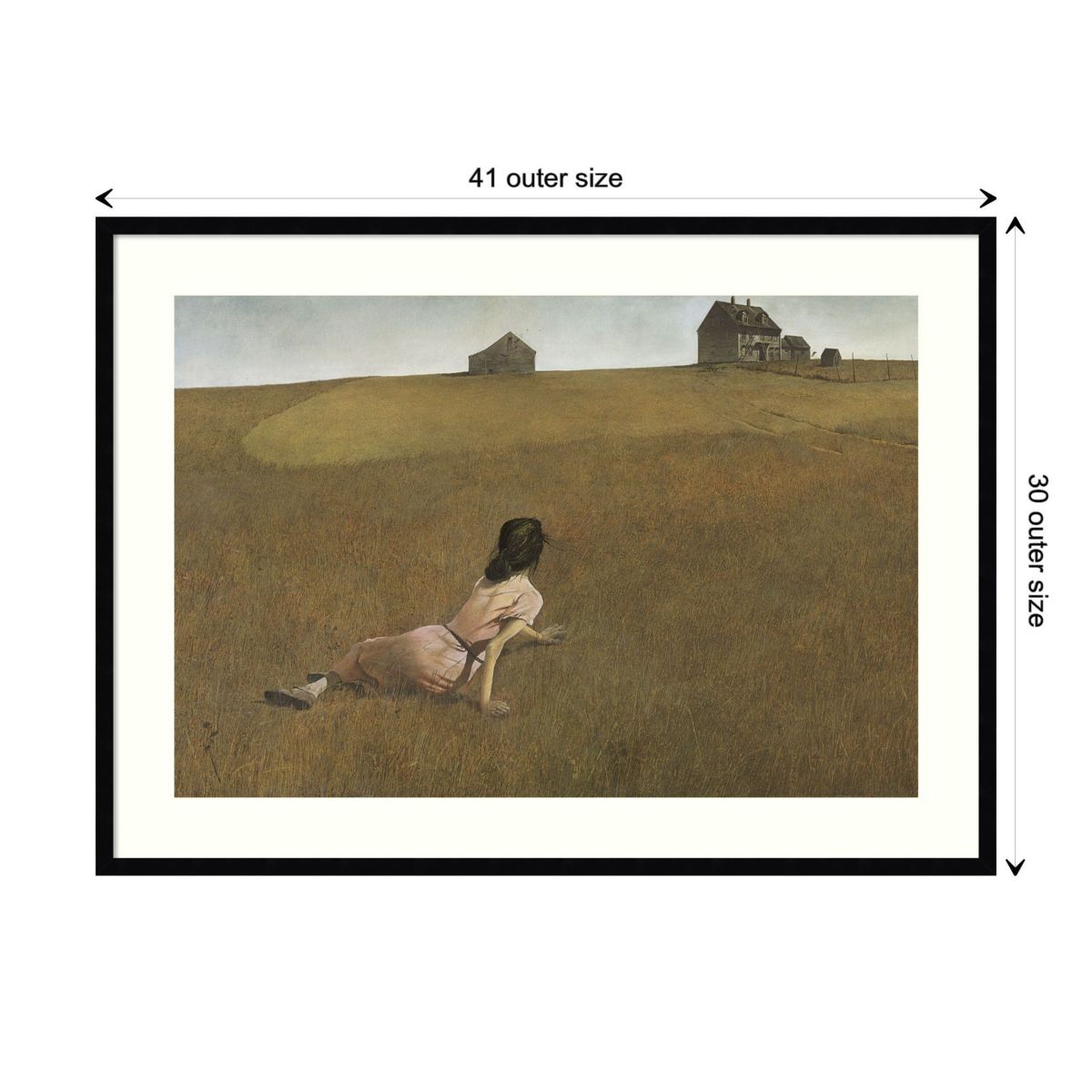 Christinas World by Andrew Wyeth Wood Framed Wall Art Print