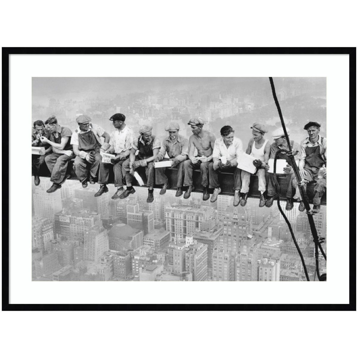 Lunch on a Skyscraper 1932 by Charles C. Ebbets Wood Framed Wall Art Print