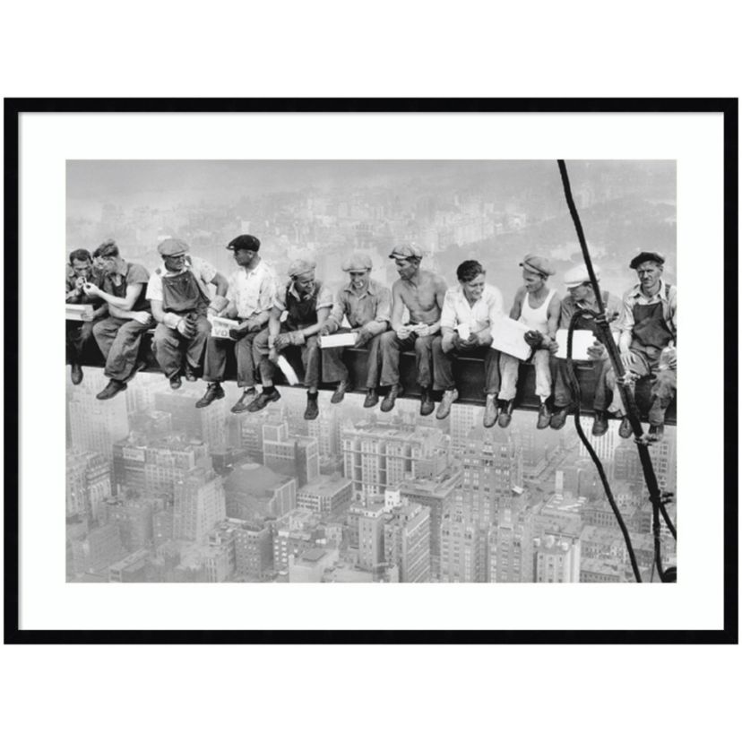 Lunch on a Skyscraper 1932 by Charles C. Ebbets Wood Framed Wall Art Print