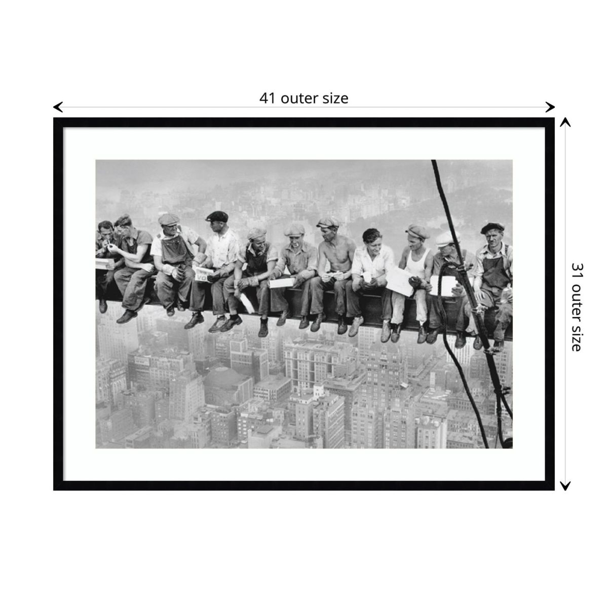 Lunch on a Skyscraper 1932 by Charles C. Ebbets Wood Framed Wall Art Print