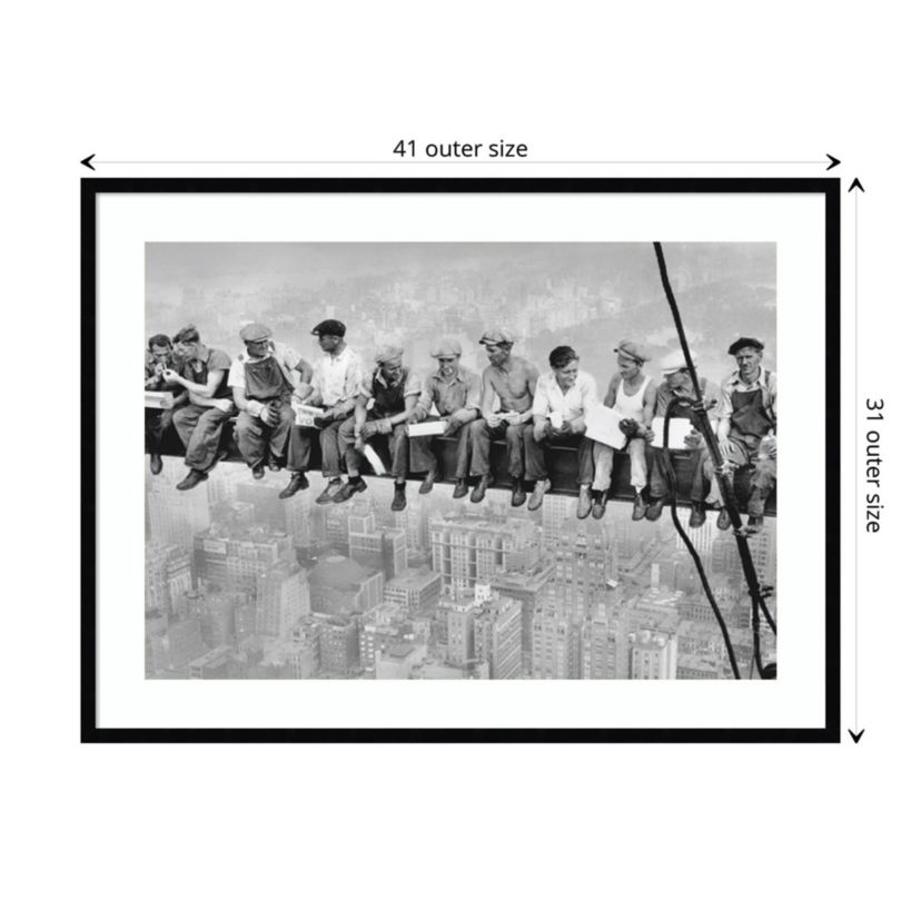 Lunch on a Skyscraper 1932 by Charles C. Ebbets Wood Framed Wall Art Print