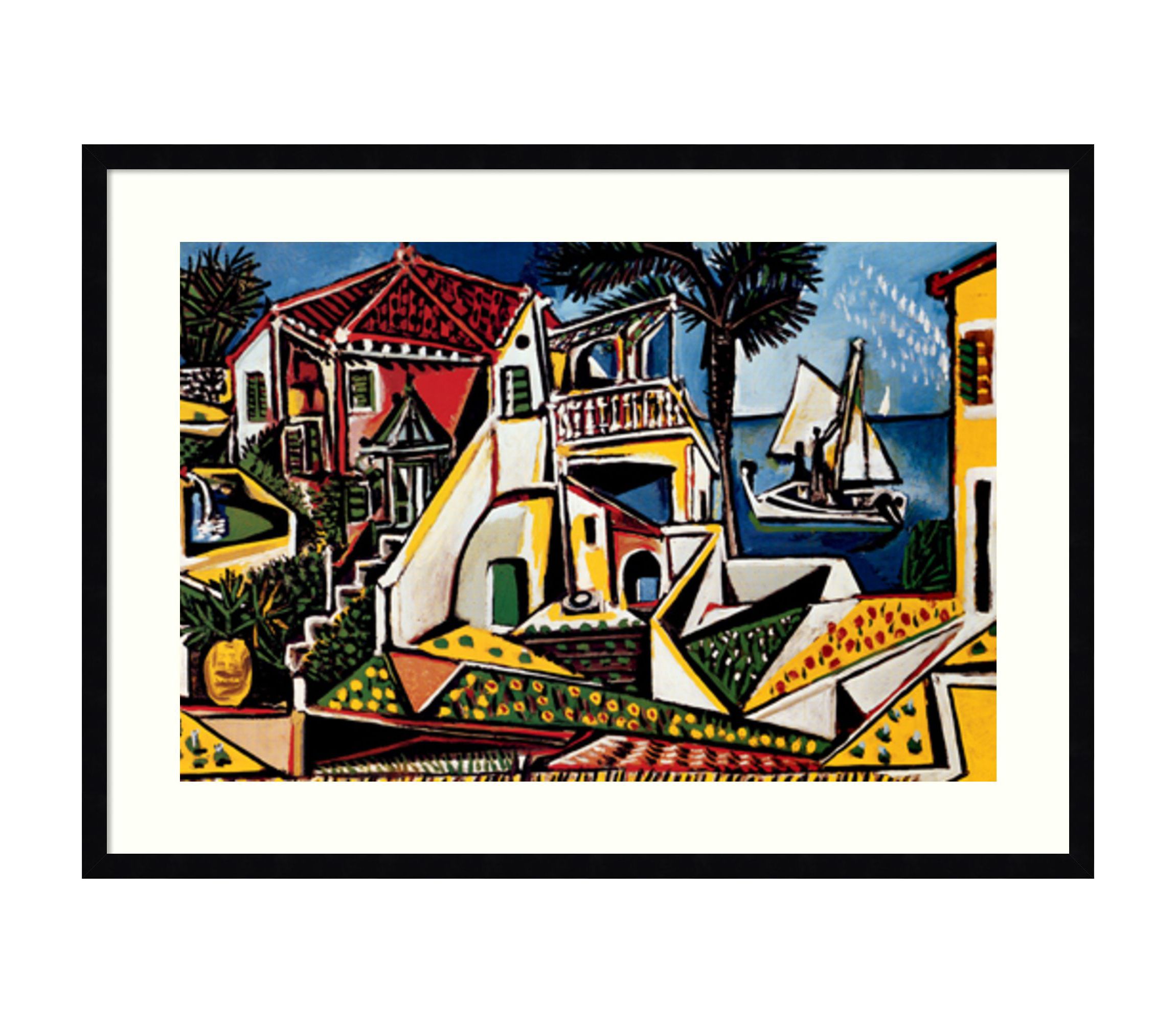 Paysage Mediterraneen by Pablo Picasso Wood Framed Wall Art Print