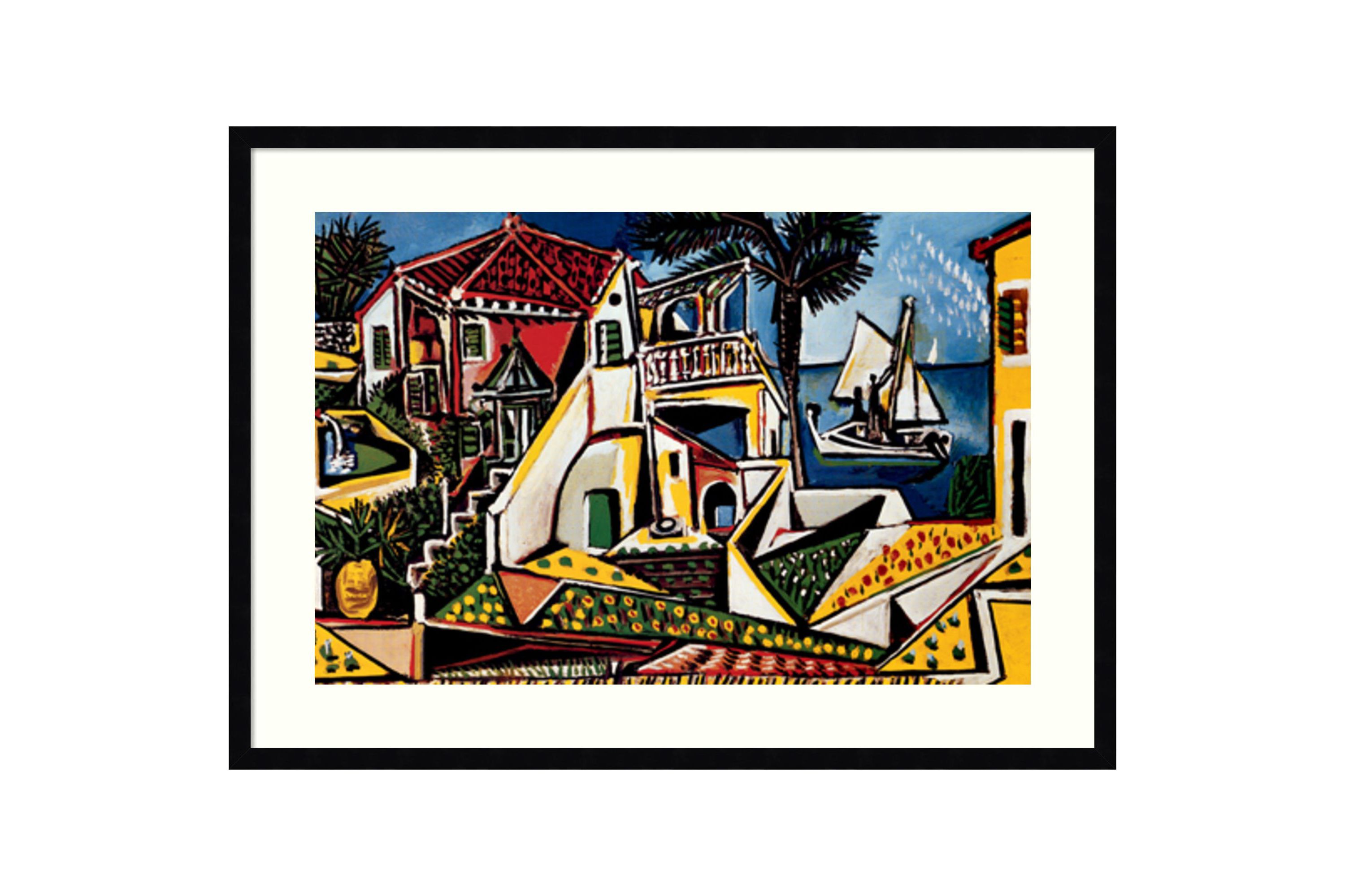 Paysage Mediterraneen by Pablo Picasso Wood Framed Wall Art Print