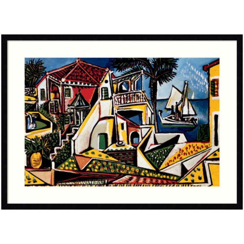 Paysage Mediterraneen by Pablo Picasso Wood Framed Wall Art Print