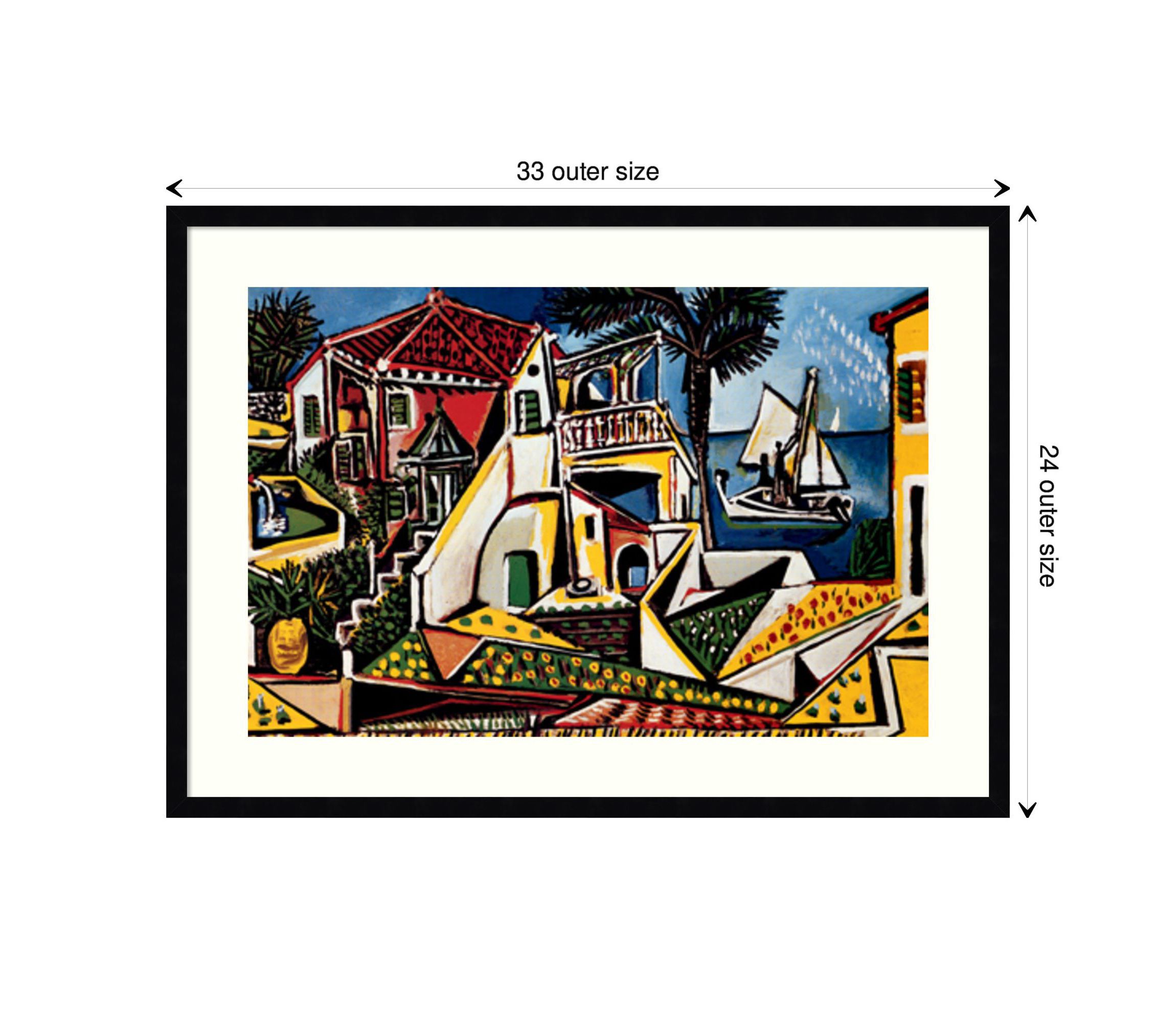 Paysage Mediterraneen by Pablo Picasso Wood Framed Wall Art Print